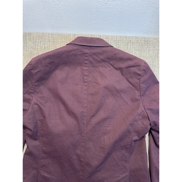 Bugatti Mens 42  Two Button Blazer Sports Coat Suit Jacket Maroon With Blue Line - Picture 12 of 16